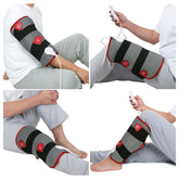 Bande chauffante Comfytemp autour de la jambe avec velcro pour un maintien sûr.