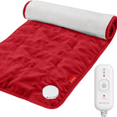 Coussin Comfytemp pondéré sur le dos, chaleur enveloppante.