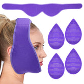 Bande-tete Conbella pour glace therapeutique, confort facial ciblé.