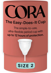 Cora coupe-menstruelle taille 2 emballage pratique et hygiénique.
