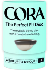Cora Disque Menstruel Charbon – emballage clair et pratique.
