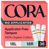 Tampons Cora coton bio sans applicateur – léger et confortable pour le quotidien.