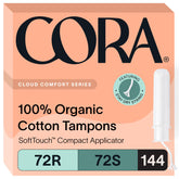Tampon Cora coton organique réguliers: absorption fiable sur tous les angles.