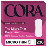 Cora protège-slips coton bio ultra-fin, confort discret.