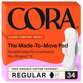 Cora serviette hygiénique — dessus coton biologique, sensation naturelle et hypoallergénique.
