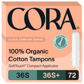 Cora Tampons bio coton, emballage variable, prêt à l'emploi.