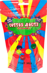Cotton Mouth Candy emballage extérieur montrant l'emballage et la fraîcheur pratique.