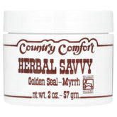 Country Comfort Goldenseal Myrrh salve pot — soin naturel pour petites coupures et irritations.