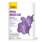 Country Life PMS Rescue: bouteille de 60 gélules végétales pour un soutien PMS ciblé.