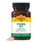 Country Life Vitamine B12 – bouteille, étiquette visible, énergie potentielle au quotidien