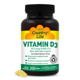 Country Life Vitamine D3 2500 UI — bouteille visible et soutien potentiel des os.