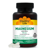 Country Life Target-Mins Magnésium-Silice : bouteille prête pour la détente musculaire potentielle au quotidien.