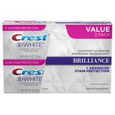 Dentifrice Crest 3D Brilliance Vibrant menthe, tube prêt à l'emploi pour un sourire éclatant.