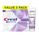 Crest 3D White Brilliance menthe vibrante, pack-tubes prêt à l’emploi pour un blanchiment ciblé.