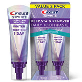 Dentifrice Crest 3D White Brilliance prêt à l’emploi pour des résultats rapides.