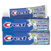 Crest dentifrice bicarbonate-peroxyde emballage double, haleine fraîche et protection tartre.