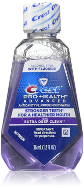 Crest Pro-Health Avancé, bain de bouche 36 ml, protection anticavité possible au quotidien.