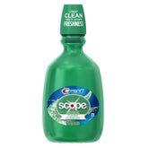 Bouteille verte Crest Scope Classic, haleine fraîche durable après rinçage.