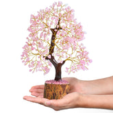 Crocon arbre quartz rose decor salon; ambiance zen et décor chaleureux pour votre espace.