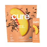 Cure Hydration Performance : sachets pêche alignés pour énergie pratique.