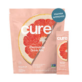 Cure Hydration pochette pamplemousse ouverte, hydratation rapide et pratique