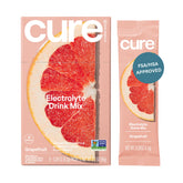 Cure Hydration sachet électrolytes pamplemousse pour hydratation rapide.