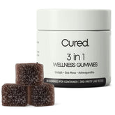 Bonbons gélifiés Cured 3 en 1, bouteille – soutien potentiel d'énergie au quotidien.
