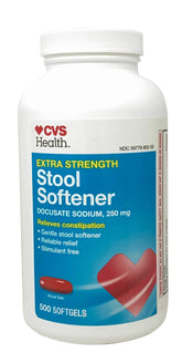 CVS Health adoucissant des selles Docusate 250 mg, gélules, facilite le passage des selles