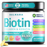 Dalnara Biotine – bouteille montrant la formule pour cheveux plus forts.