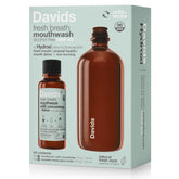 Davids Hydroxi: bouteille en verre réutilisable pour une routine bucco-dentaire durable.