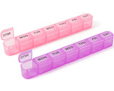 Daviky boîte semaine 7 jours rose et violet, ouverture douce pour planifier votre semaine.