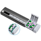 Daviky pilulier de voyage en aluminium gris, pratique pour les 7 jours.