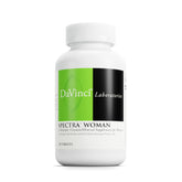 DaVinci Spectra Woman: bouteille-tablettes montrant un soutien nutritionnel pour femmes actives.
