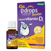 Ddrops Kids Booster – bouteille gouttes, administration simple et dosage précis pour les enfants.