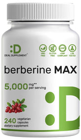DEAL SUPPLEMENT Berberine Max: bouteille et formule 2 en 1 berberine et curcuma