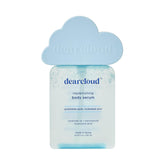 Dearcloud Replenishing Body Serum, flacon hydratant montrant la texture légère pour la peau