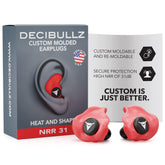 Bouchon Decibullz en moulage thermoplastique pour ajustement précis et confortable.