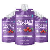 Designer Wellness Protein Smoothie – poche prête-à-boire, goût fruits rouges pratique en déplacement.