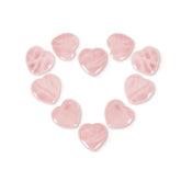 Ensemble de 10 coeurs quartz rose Ditind, énergie positive et amour.