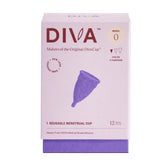 DIVA Cup Modèle 0, capacité équivalente à 4 tampons, idéal pour débutantes.