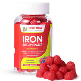 Doc Mila Gummies dans une bouteille, apport quotidien pratique en fer bisglycinate.