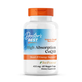 Doctor's BEST CoQ10: bouteille montrant l'absorption élevée et le soutien potentiel du cœur