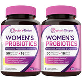 Doctor's Recipes Probiotiques femme : gélules et emballage illustrant l'équilibre intestinal potentiel.