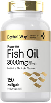 Doctor's Way huile poisson 3000mg – flacon oméga-3 riche et purifié.
