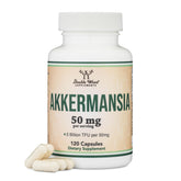 Double Wood Akkermansia : bouteille de 120 capsules, pratique pour la routine quotidienne.
