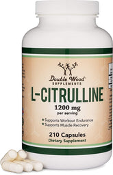 Double Wood L-Citrulline, bouteille et capsules, soutien énergie et circulation