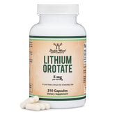 Double Wood Lithium Orotate, bouteille de 210 capsules, prête à l'emploi pour votre routine.