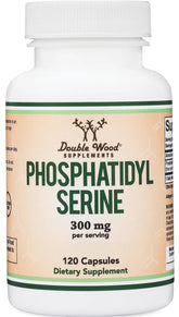 Bouteille Double Wood Phosphatidylserine et focalisation sur la concentration possible.