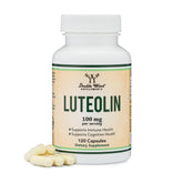 Double Wood Supplements Luteolin: bouteille visible, pratique et sans gluten pour votre routine.