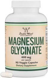 Double Wood Supplements Magnésium Glycinate 400mg – capsules faciles à digérer pour le quotidien
